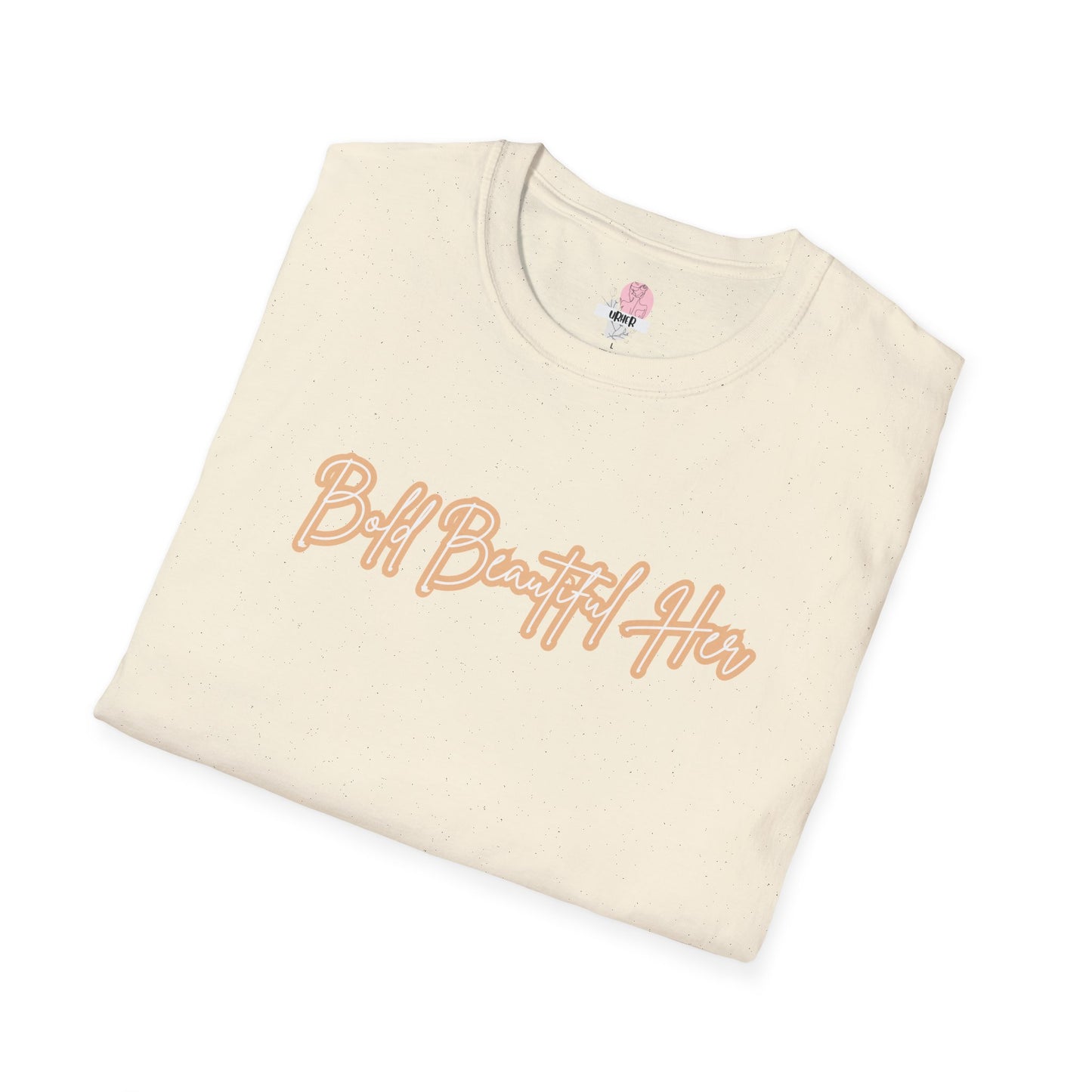 Script T-Shirt - Bold Beautiful Her Retro Stripe Tee | Lightweight Cotton Shirt