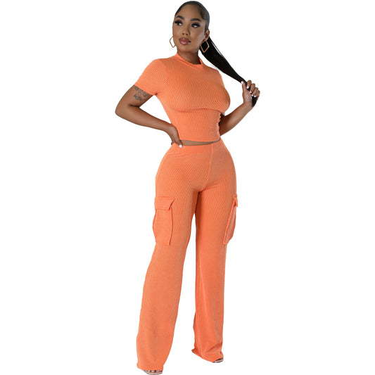 Lyric Solid Wide-Leg Jumpsuit Set
