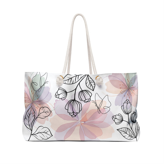 She Carries Grace Floral Weekender Bag, Inspirational Travel Tote