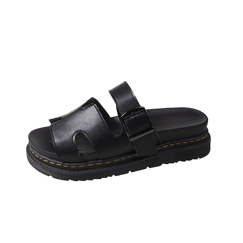 Soleil Thick-Sole Buckle Slide Slipper
