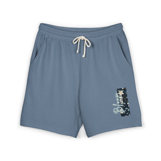 Lightweight Fleece Shorts - Blue Bloom Anyway Casual Drawstring Waist Shorts