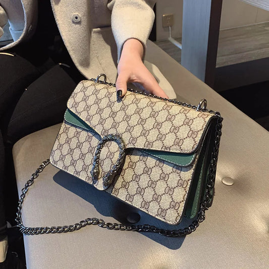 Dion Vintage Print Mini Chain Shoulder Crossbody Bag | URHER