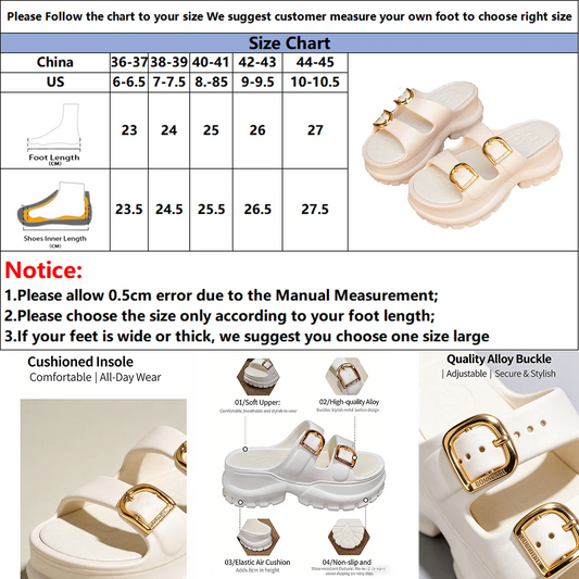 Tanya Platform Thick Sole Casual Slide Sandals | URHER