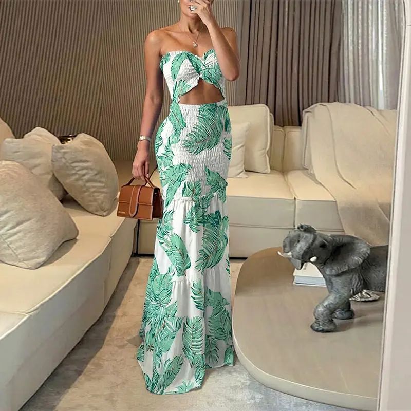 Brandeal Ruffle Hem Vacation Dress