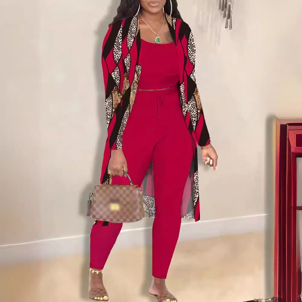 Zara Printed Coat & Trousers Set