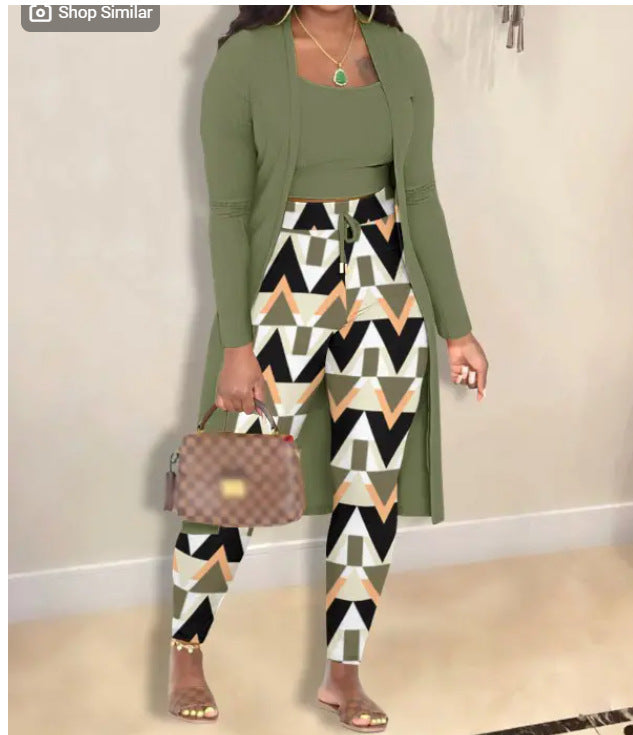 Zara Printed Coat & Trousers Set