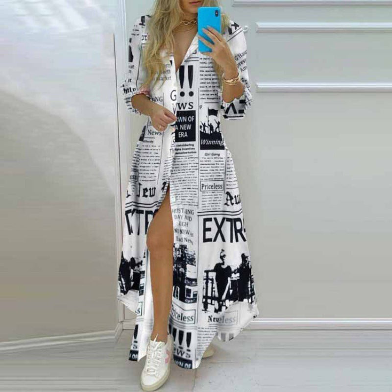 Linae Print Collared Dress