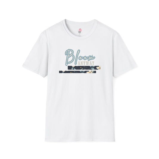 Blue bloom Block T-Shirt – Gildan Softstyle Cotton Crew Neck Casual Tee