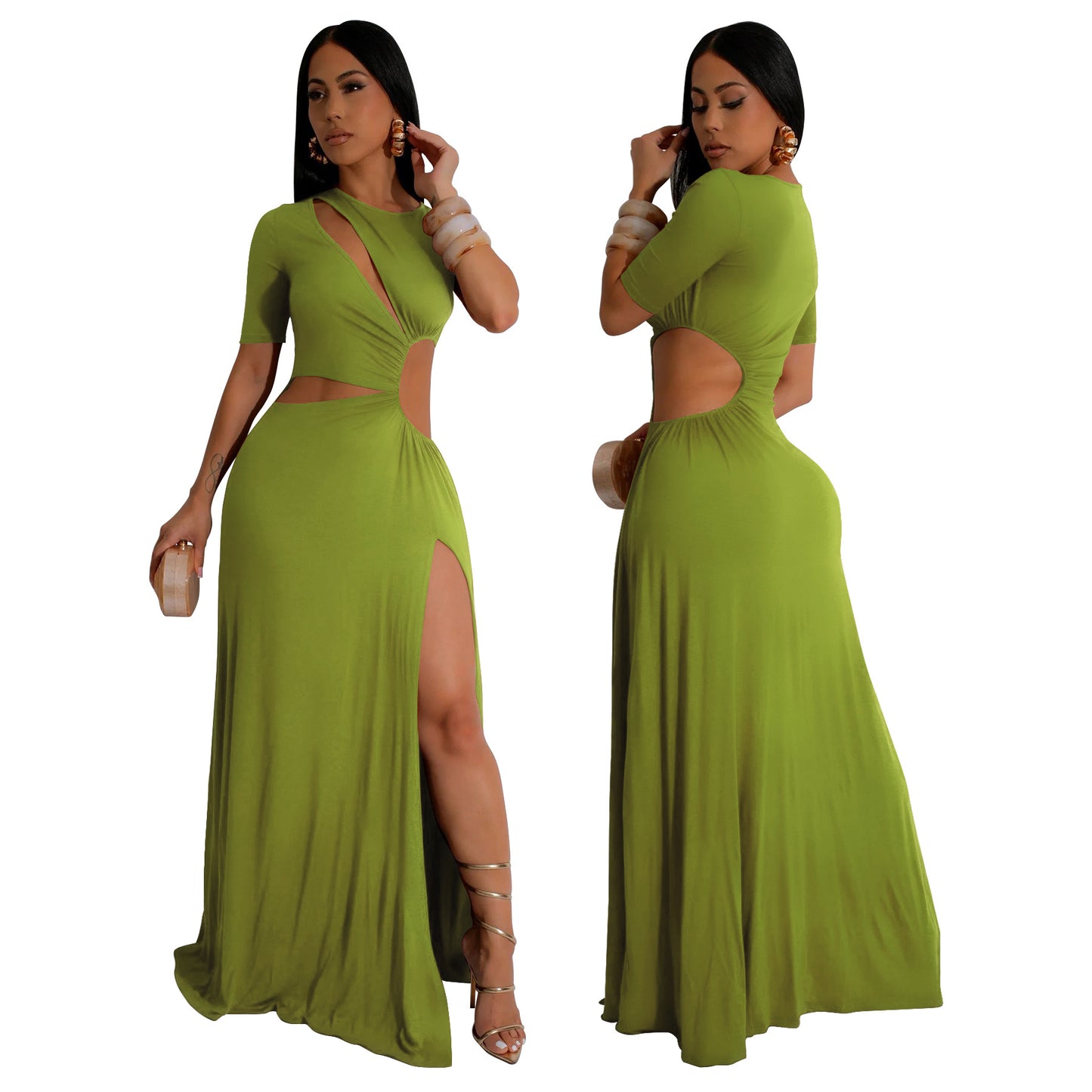 Sasha Waist-Cut Irregular Hem Dress