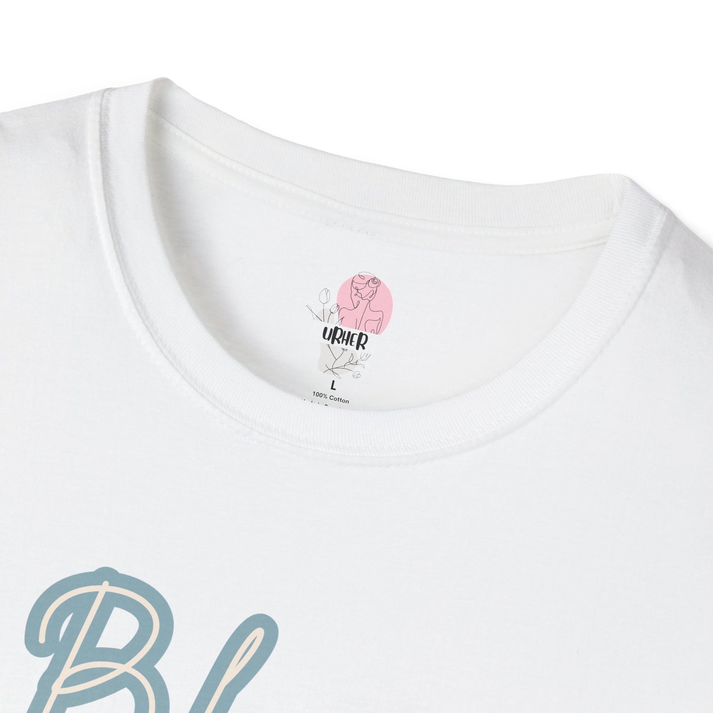 Blue bloom Block T-Shirt – Gildan Softstyle Cotton Crew Neck Casual Tee