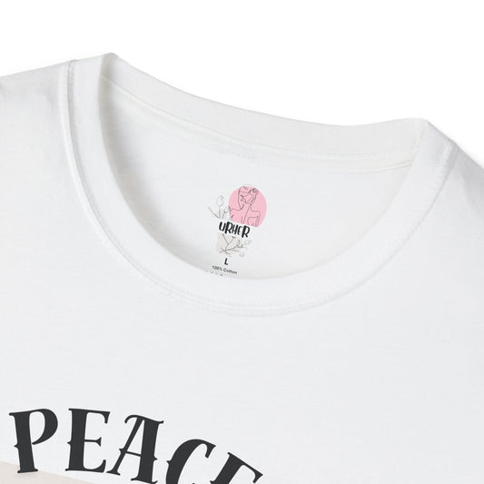 Peace Is Her Power T-Shirt — Feminine Minimalist Graphic Tee
