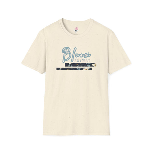 Blue bloom Block T-Shirt – Gildan Softstyle Cotton Crew Neck Casual Tee