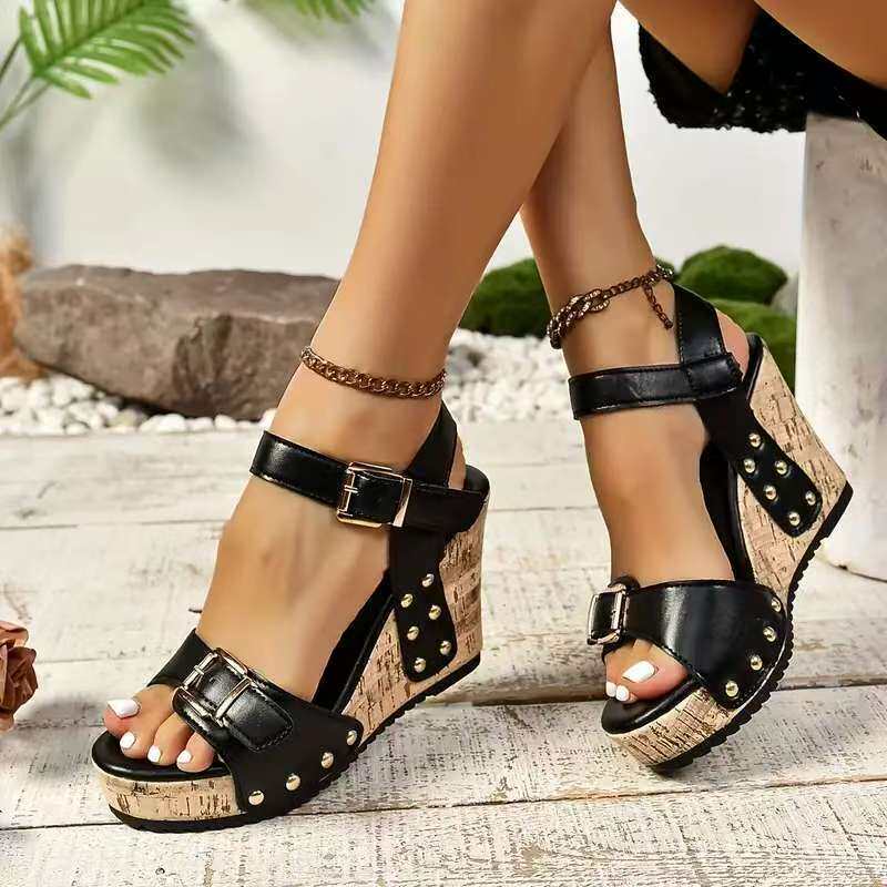 Kemi Studded Wedge Sandal