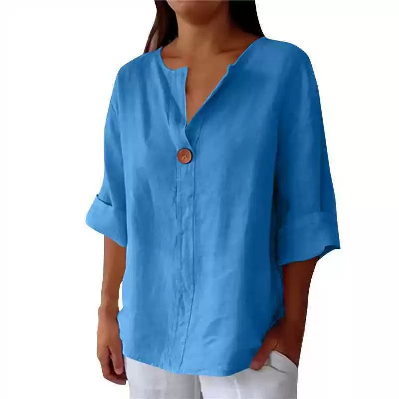 Odera V-Neck Button Top