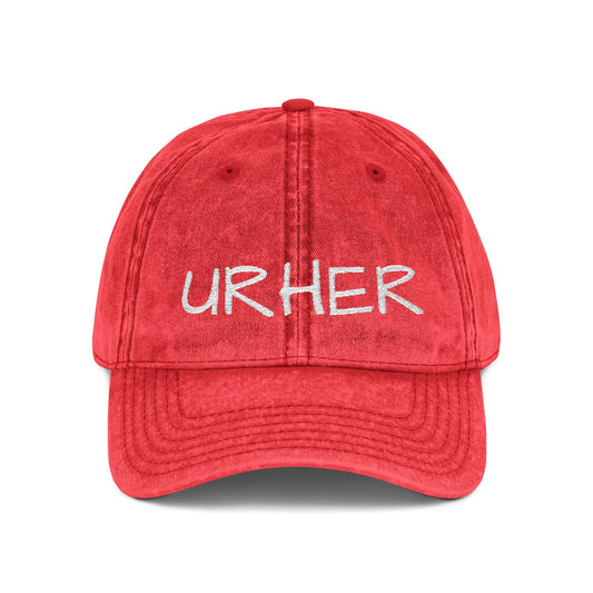 URHER Embroidered Vintage Cap- white