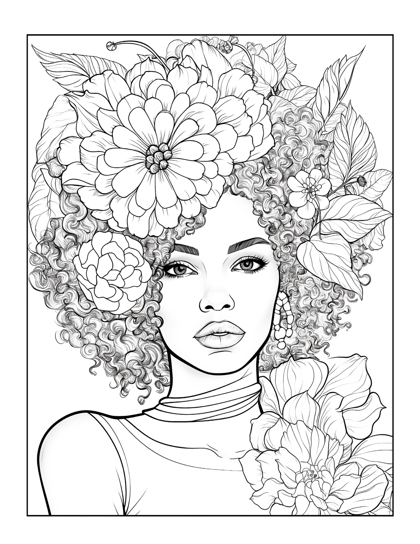 Crowned in Confidence: The Reflection Coloring Journal -Digital Download