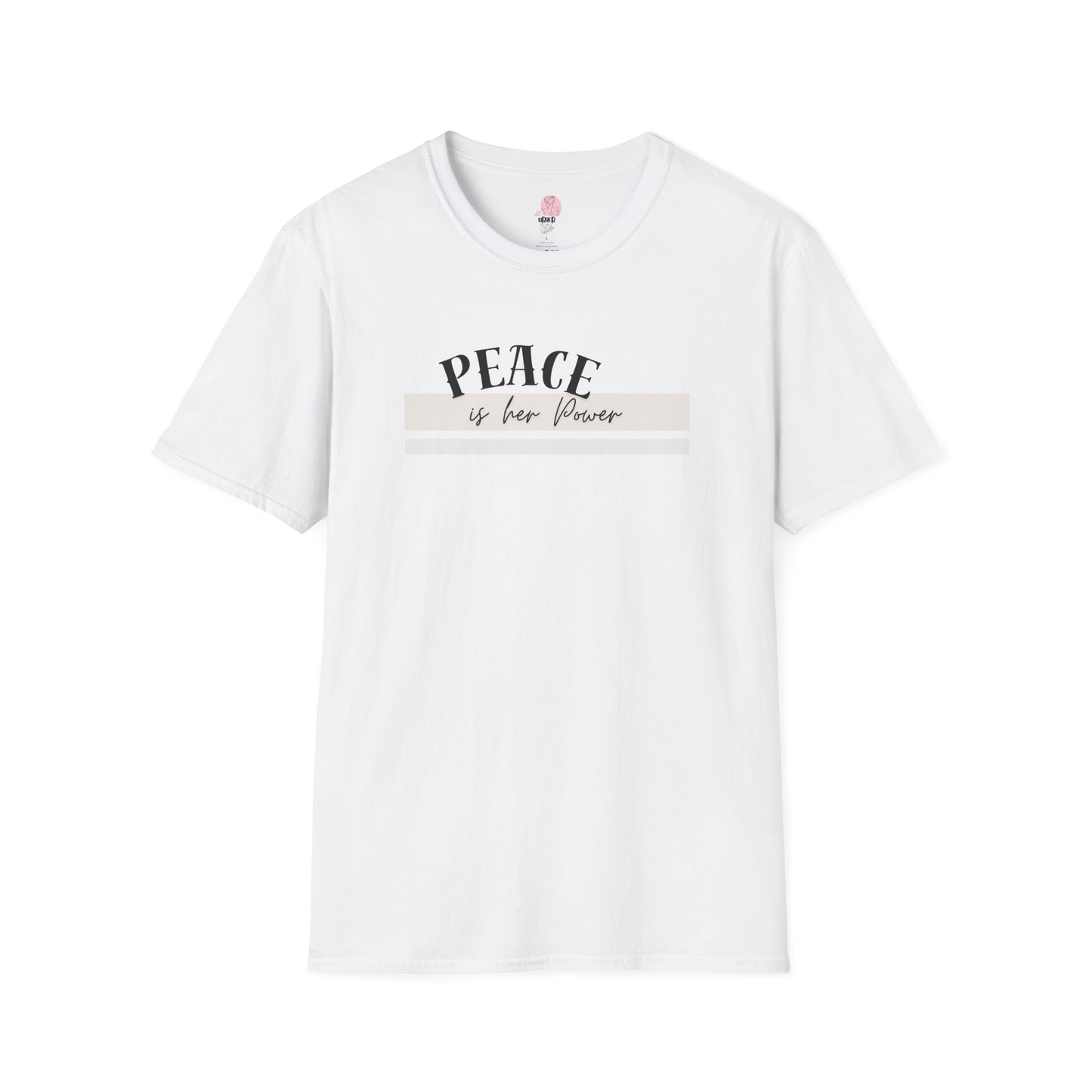 Peace Is Her Power T-Shirt — Feminine Minimalist Graphic Tee