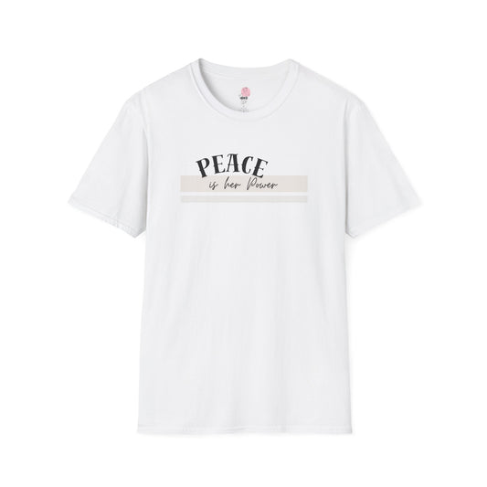 Peace Is Her Power T-Shirt — Feminine Minimalist Graphic Tee