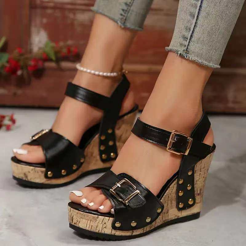 Kemi Studded Wedge Sandal
