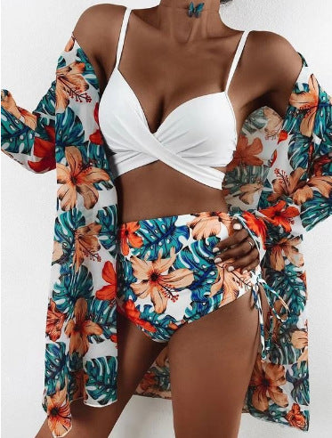 Ines Printed Three-Piece Swimsuit