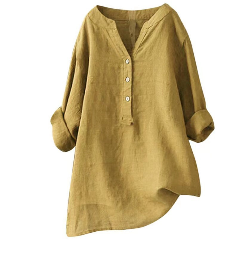 Isadora Stand Collar Linen Tunic