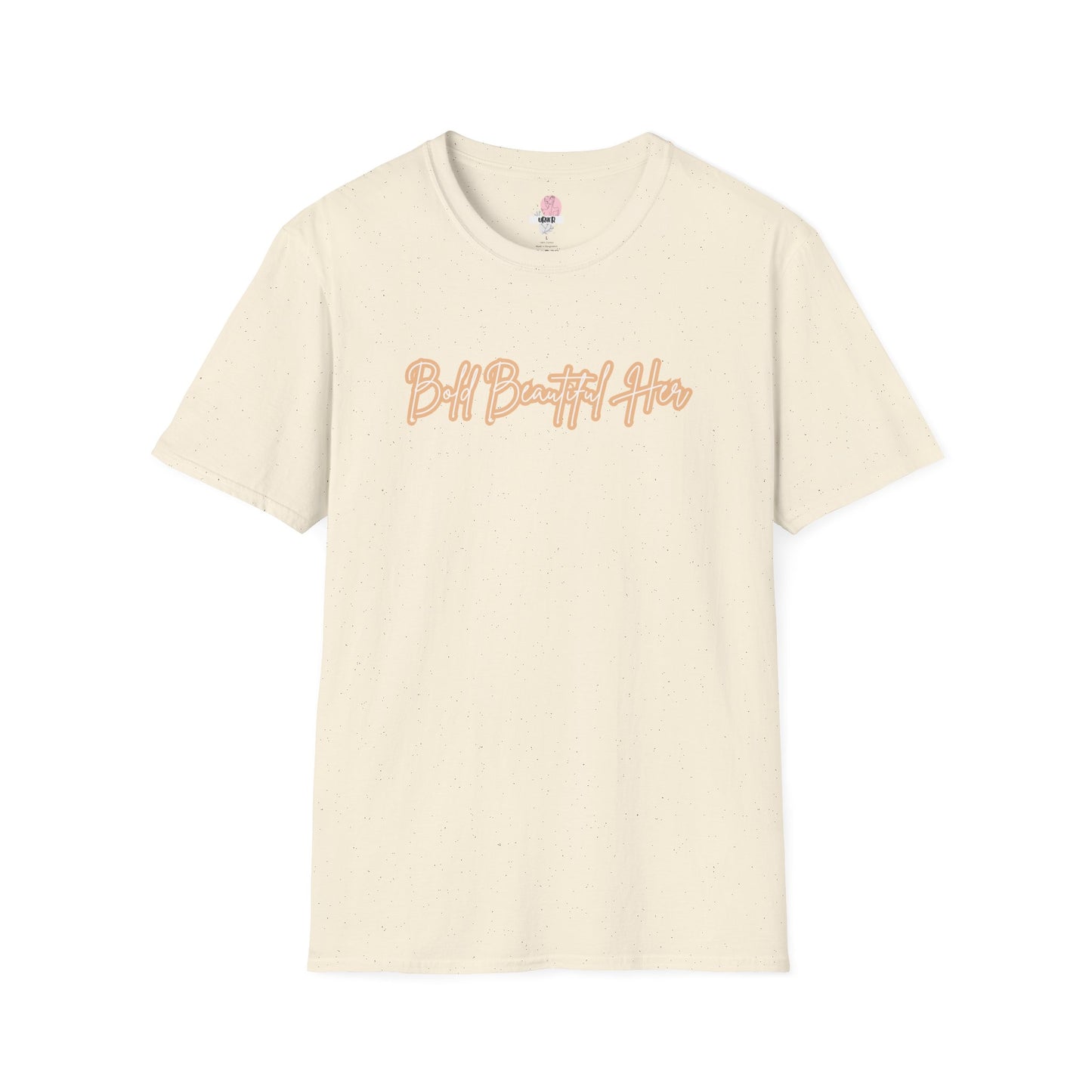 Script T-Shirt - Bold Beautiful Her Retro Stripe Tee | Lightweight Cotton Shirt
