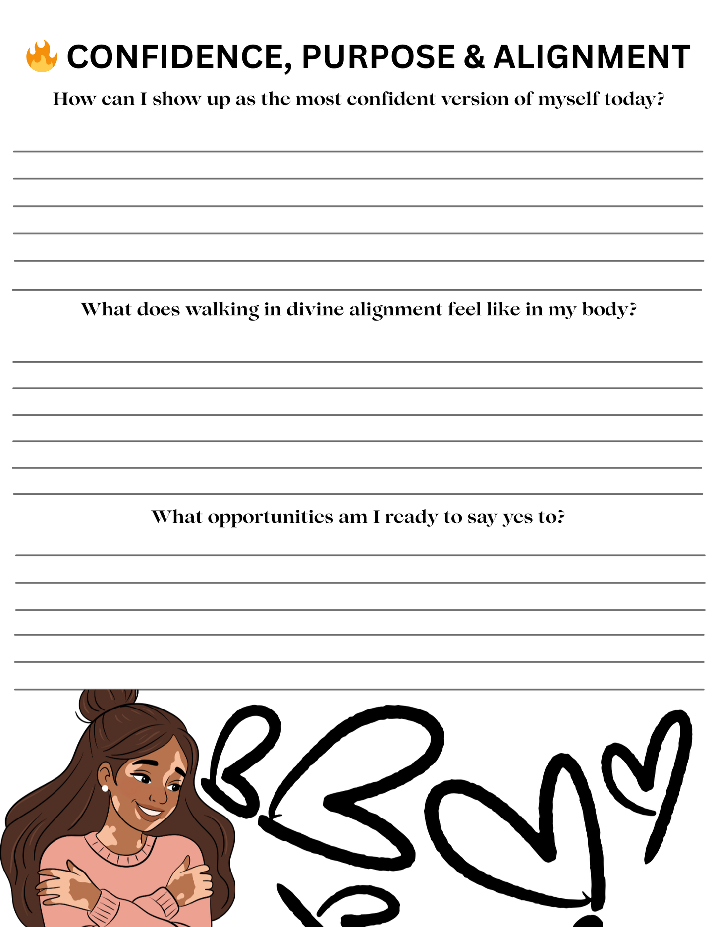 Crowned in Confidence: The Reflection Coloring Journal -Digital Download