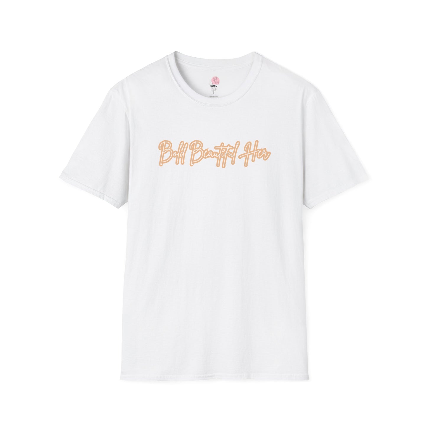 Script T-Shirt - Bold Beautiful Her Retro Stripe Tee | Lightweight Cotton Shirt