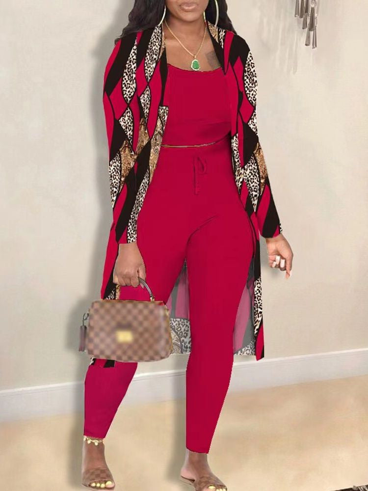 Zara Printed Coat & Trousers Set