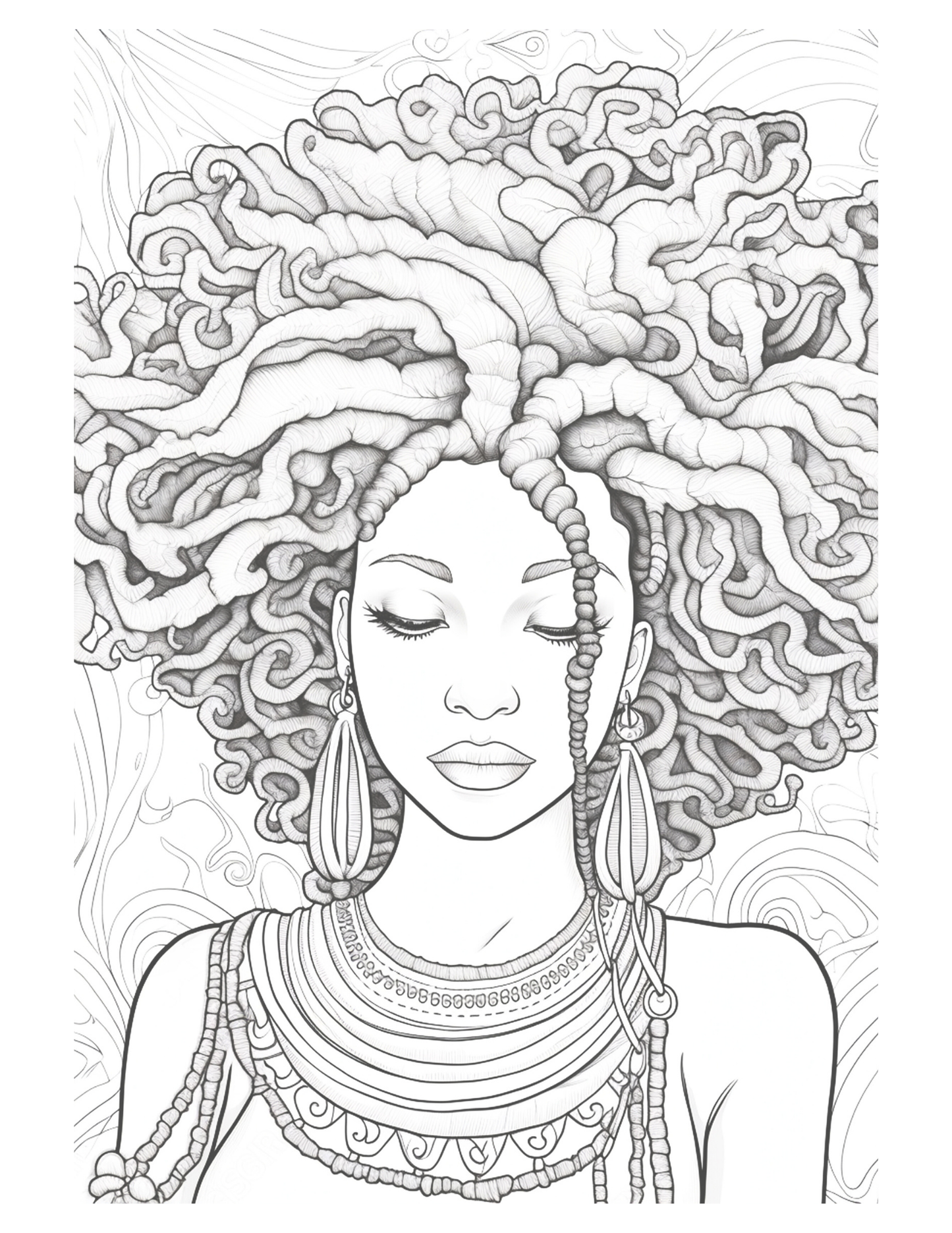 Crowned in Confidence: The Reflection Coloring Journal -Digital Download
