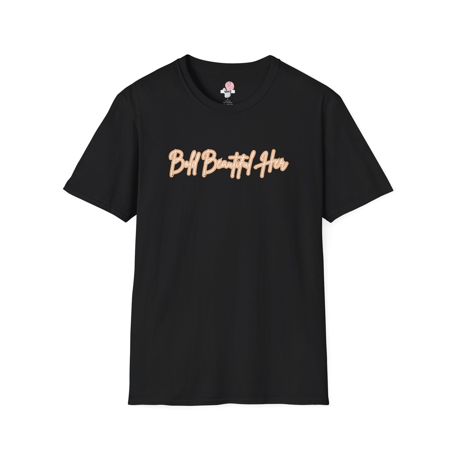 Script T-Shirt - Bold Beautiful Her Retro Stripe Tee | Lightweight Cotton Shirt