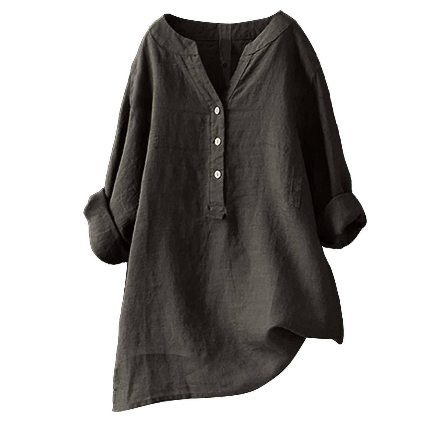 Isadora Stand Collar Linen Tunic