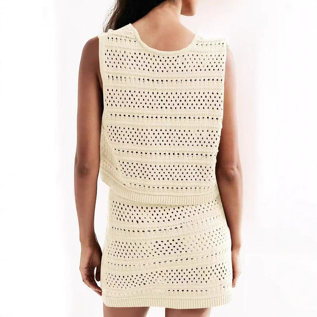 Callie Knit Hollow Swimsuit Dress