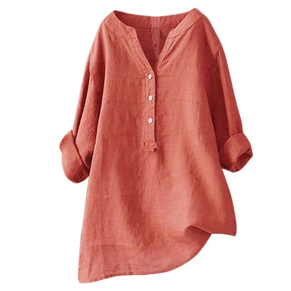 Isadora Stand Collar Linen Tunic