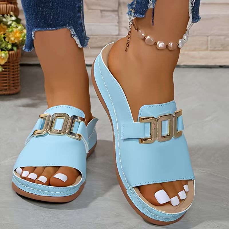 Bex Wedge Buckle Flat Sandal