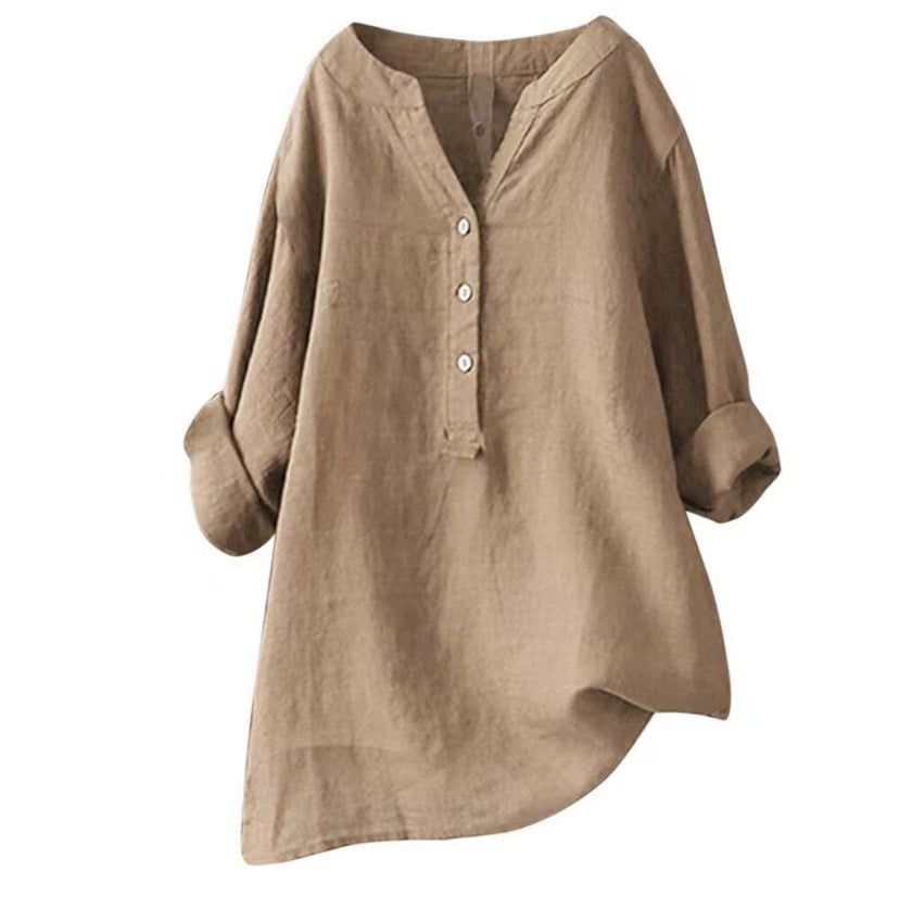 Isadora Stand Collar Linen Tunic