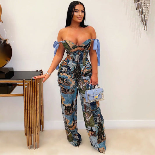 Verra Oil-Print Drawstring Cargo Set