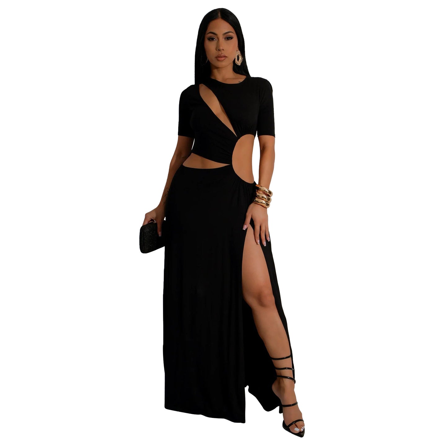 Sasha Waist-Cut Irregular Hem Dress