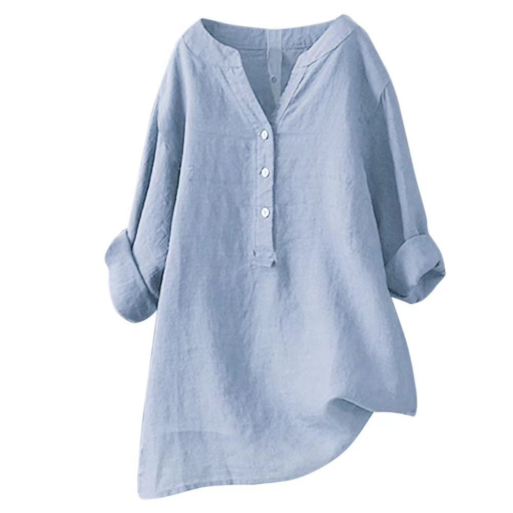 Isadora Stand Collar Linen Tunic