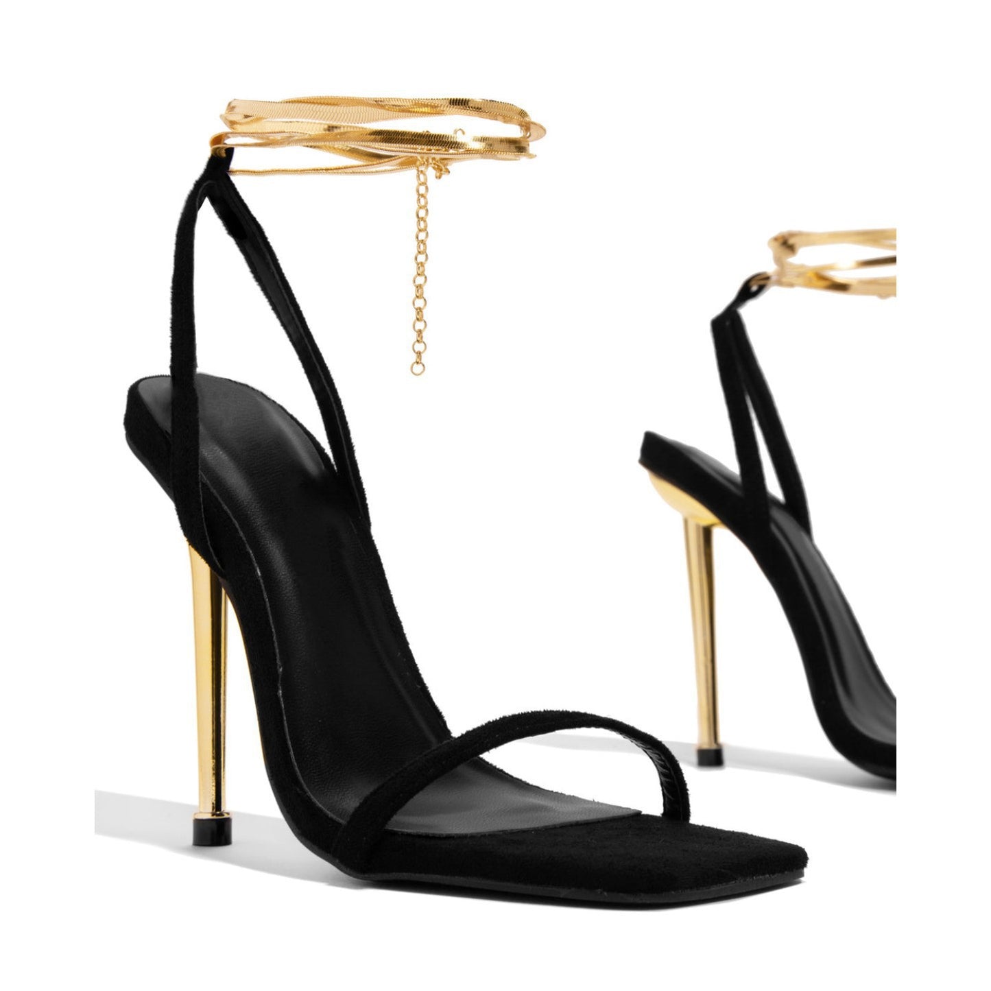 Vesper Square Toe Ankle Strap Heel