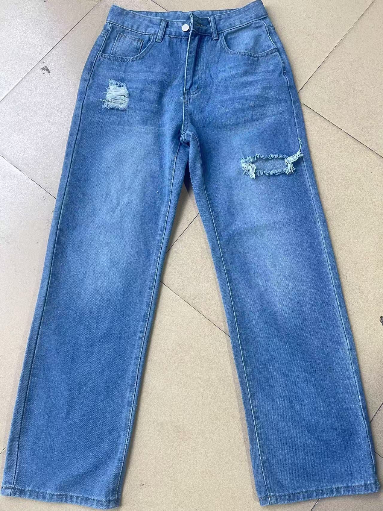 Daya Straight Leg Ripped Jean