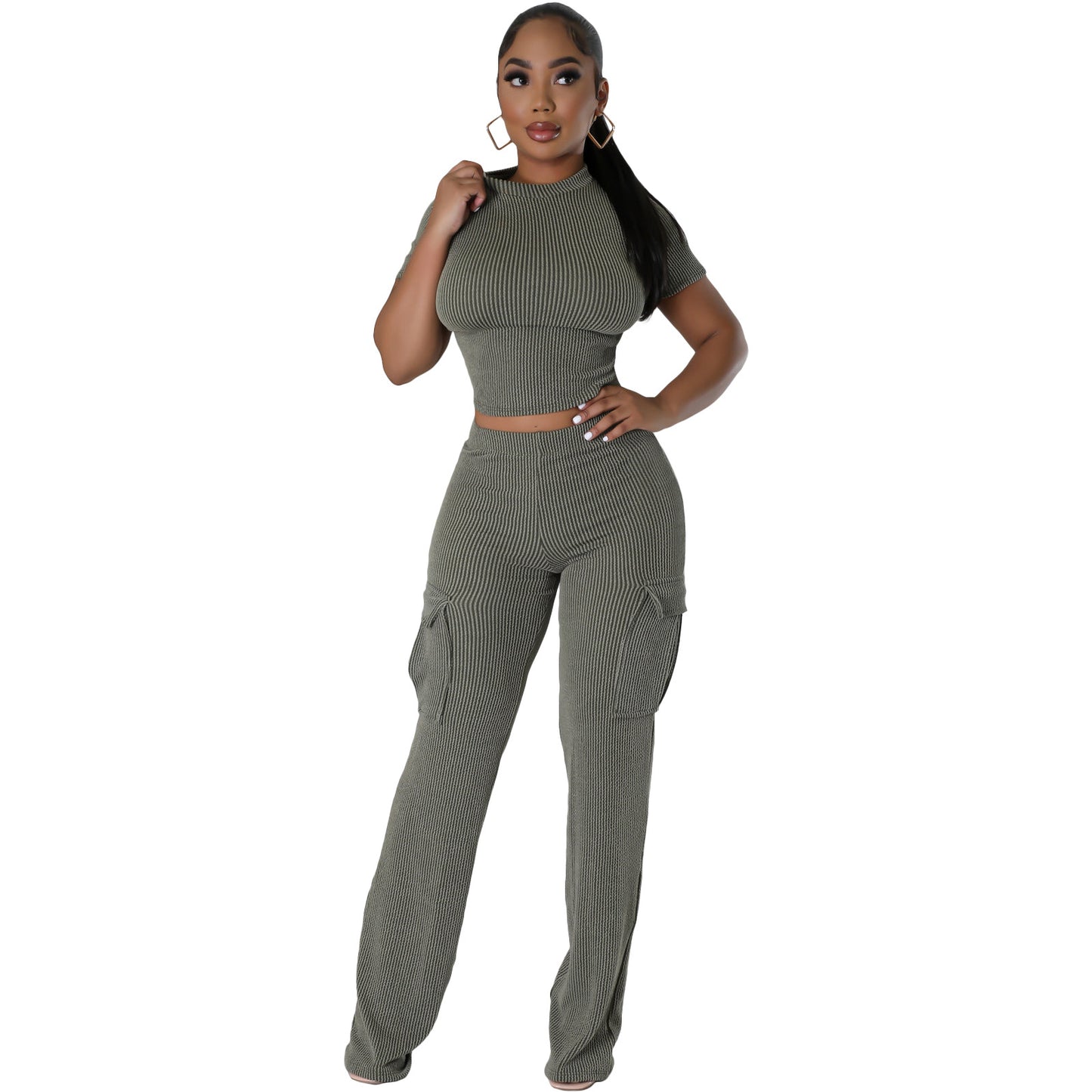 Lyric Solid Wide-Leg Jumpsuit Set