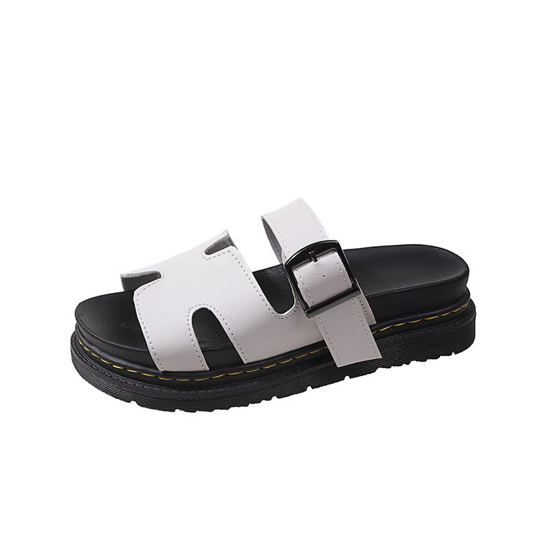 Soleil Thick-Sole Buckle Slide Slipper