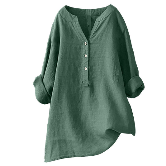 Isadora Stand Collar Linen Tunic