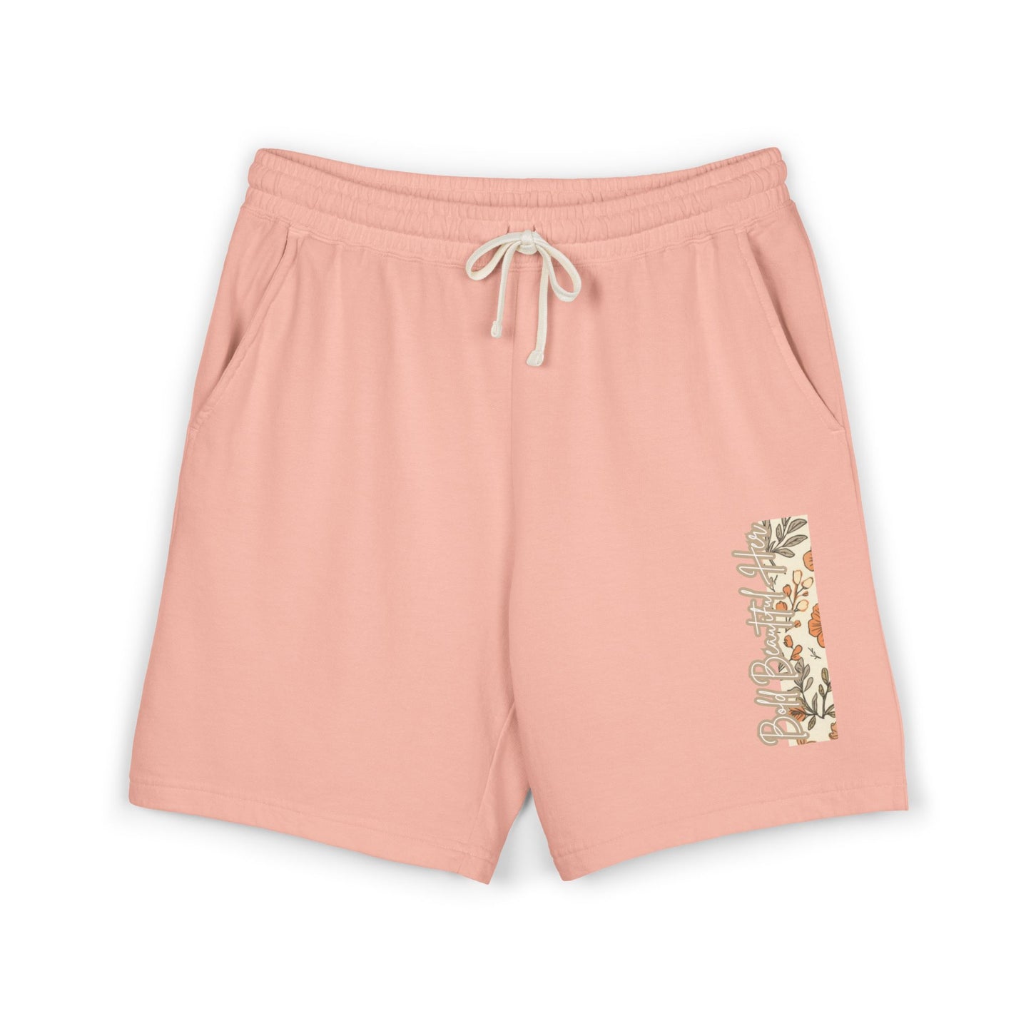 Lightweight Fleece Shorts | Bold Beautiful Her shorts With Floral Block Design