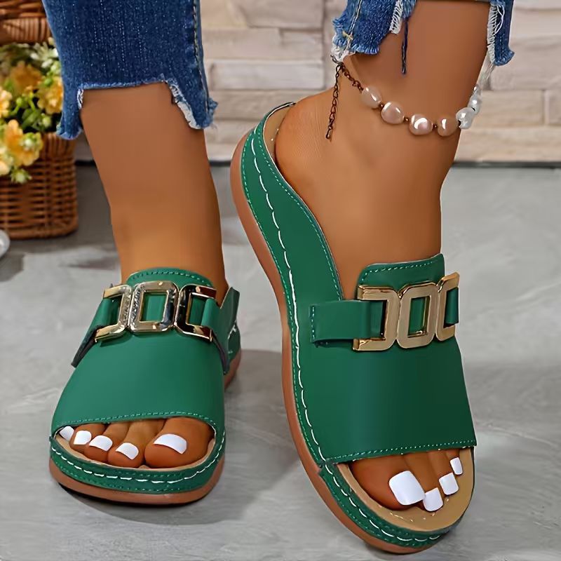 Bex Wedge Buckle Flat Sandal