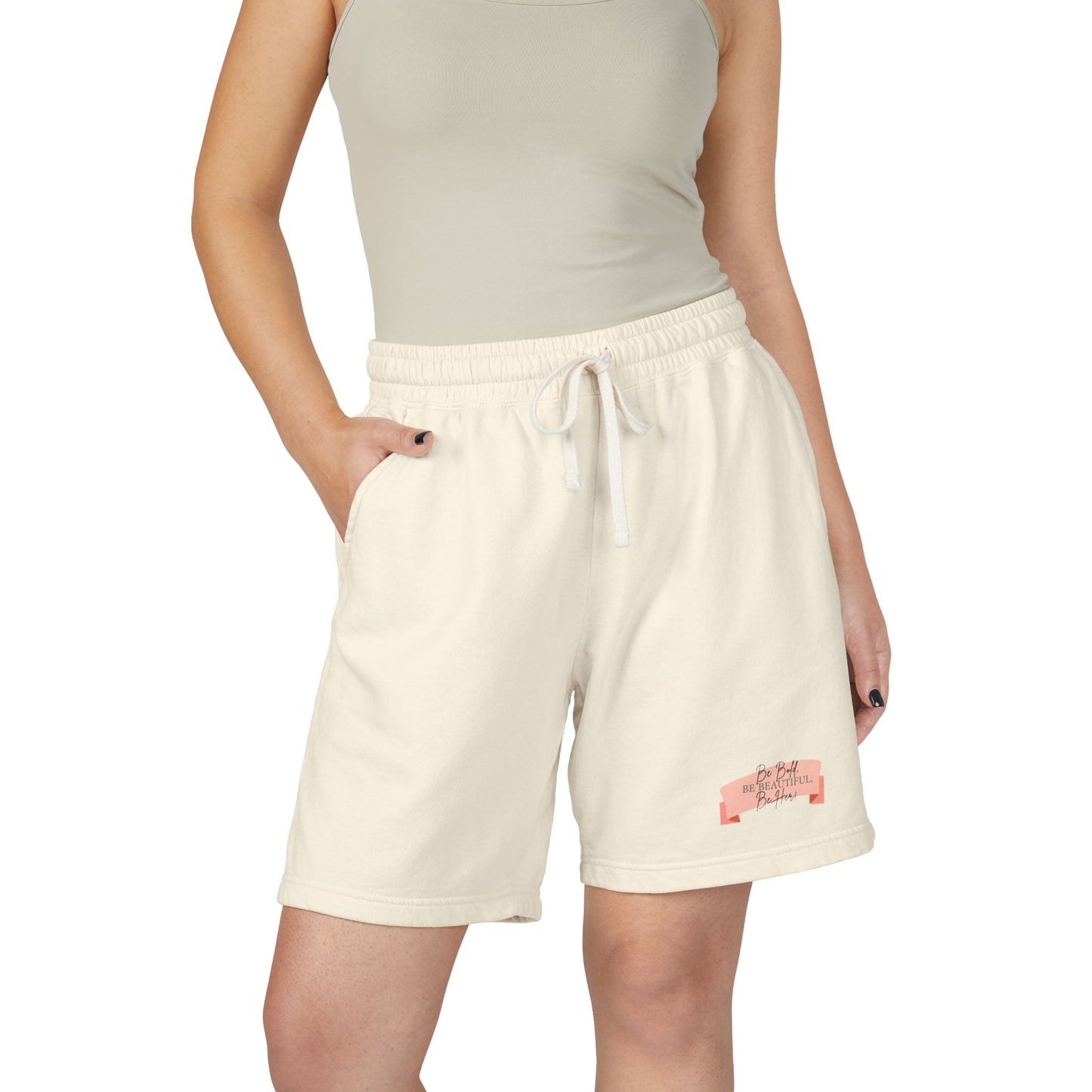 Lightweight Fleece Shorts - Be Bold Be Beautiful Casual Drawstring Waist Shorts