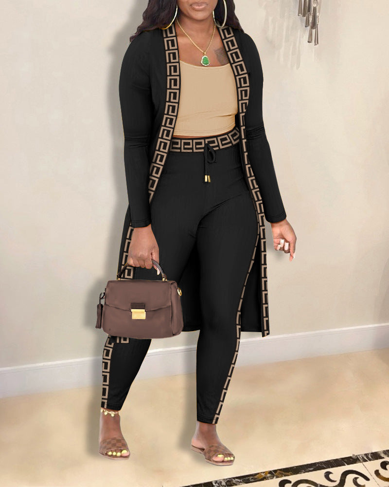 Zara Printed Coat & Trousers Set