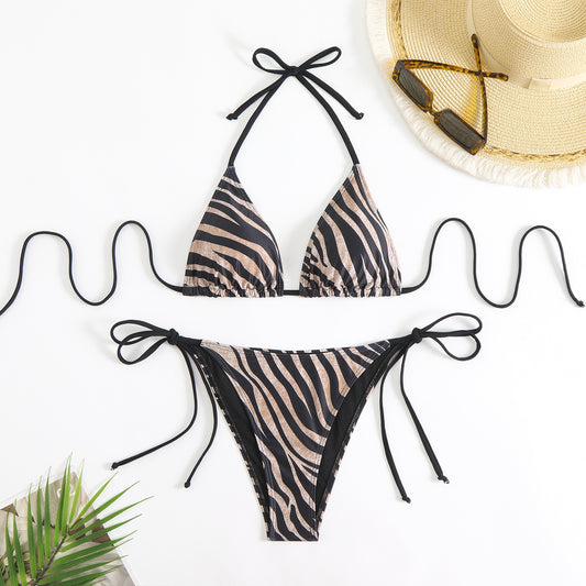 Zola Zebra Print Tie Bikini Set