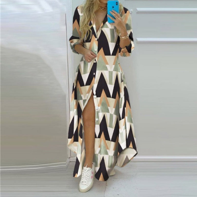 Linae Print Collared Dress